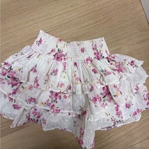LoveShackFancy Floral Smocked Skirt